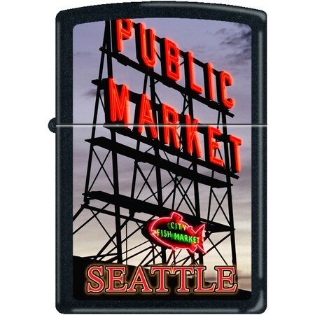 Zippo 2024 Zippo Custom Seattle Fish Market Black Matte ZIP-218CI008287